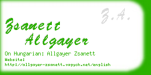 zsanett allgayer business card